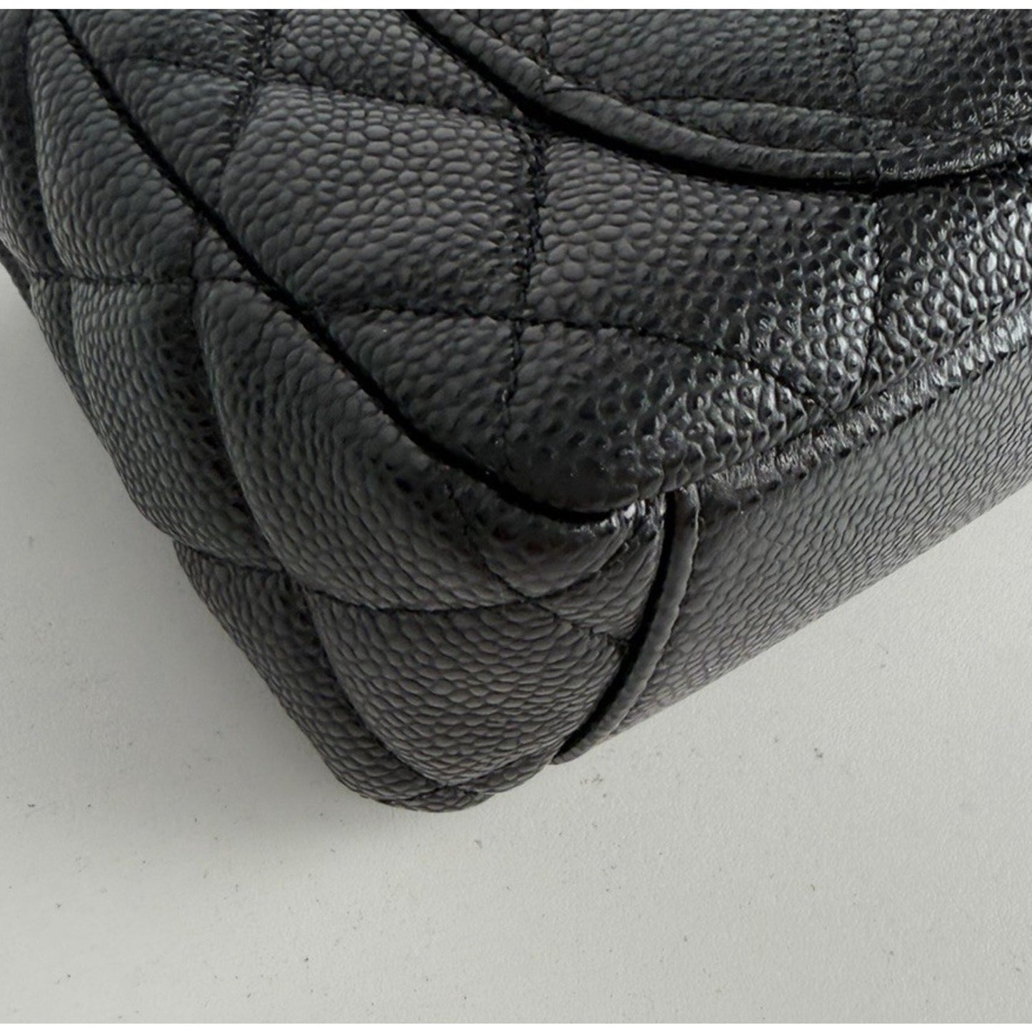 Chanel Quilted Mini Flap Bag in Black Grained Lambskin with Gold HW 2022 E8