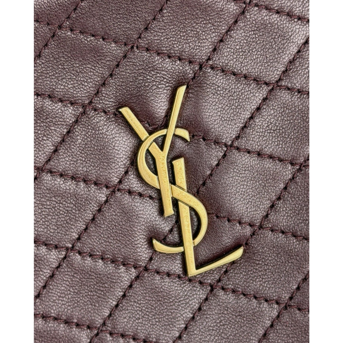 Saint Laurent Gaby Mini Bag Diamond-Quilted Leather Crossbody in Burgundy S07