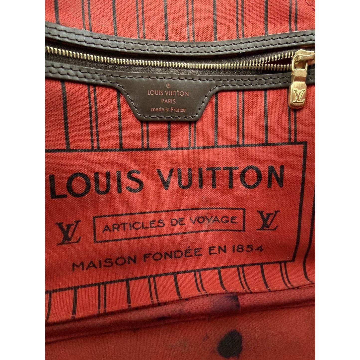 Louis Vuitton Neverfull Damier Ebene Tote PM Brown