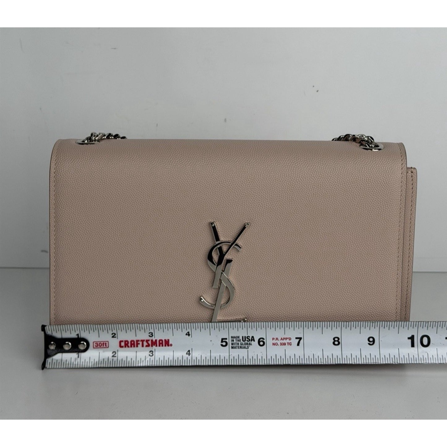 Saint Laurent Kate Shoulder Medium Bag Grained Marble Pink Leather S