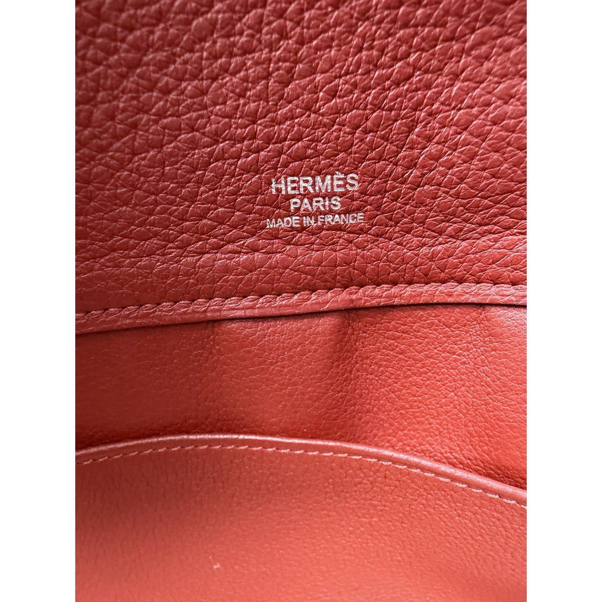 Hermes Clemence Atlas Shoulder Tote Bag 42 in Red Clemence Leather 2009 C-5