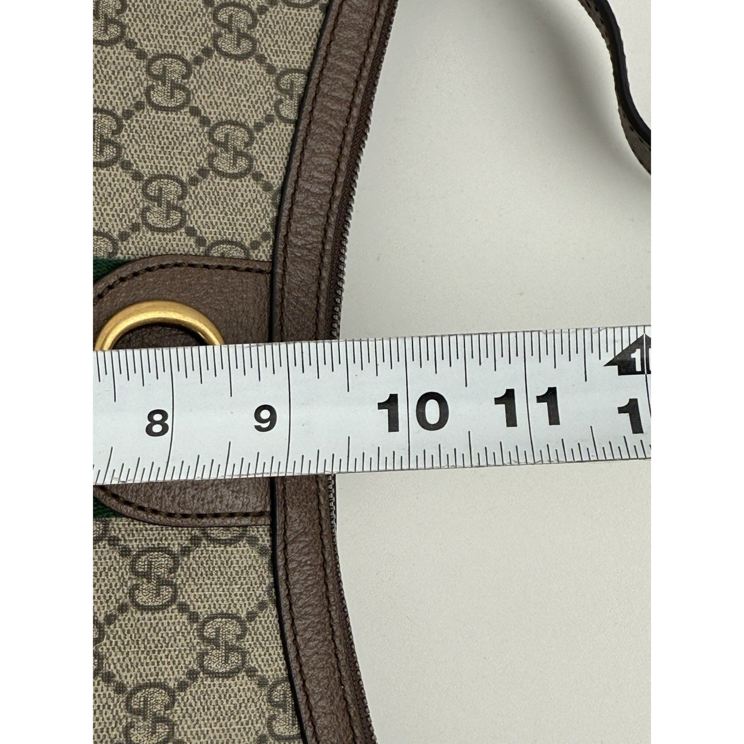 Gucci Ophidia Half Moon Hobo GG Coated Brown Canvas Small