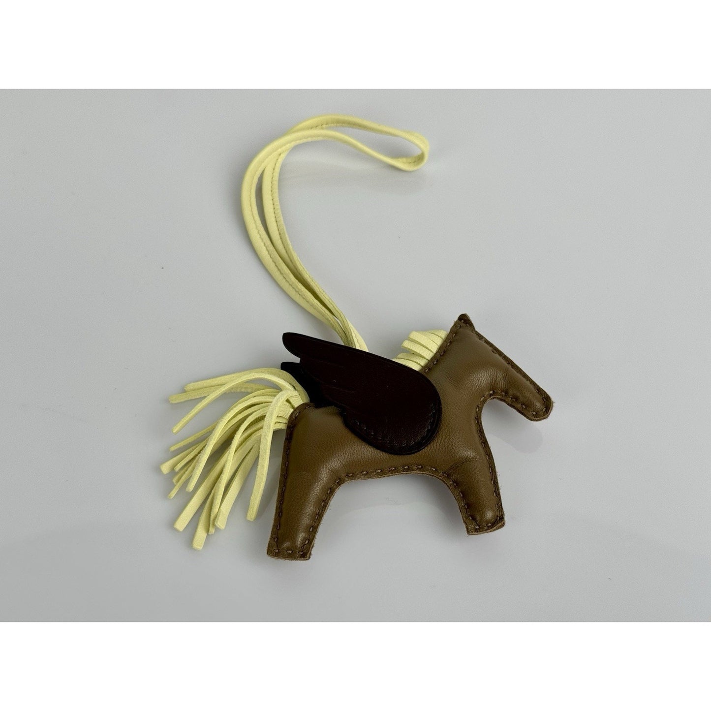 Hermes Rodeo Pegase PM Bag Charm in Brown Leather
