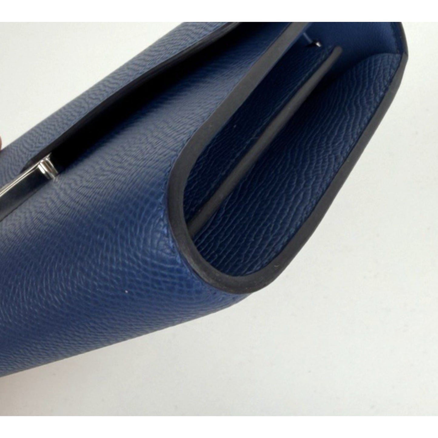 Hermes Constance To Go Long Wallet Bag in Blue Epsom Leather Silver-Tone HW D-6