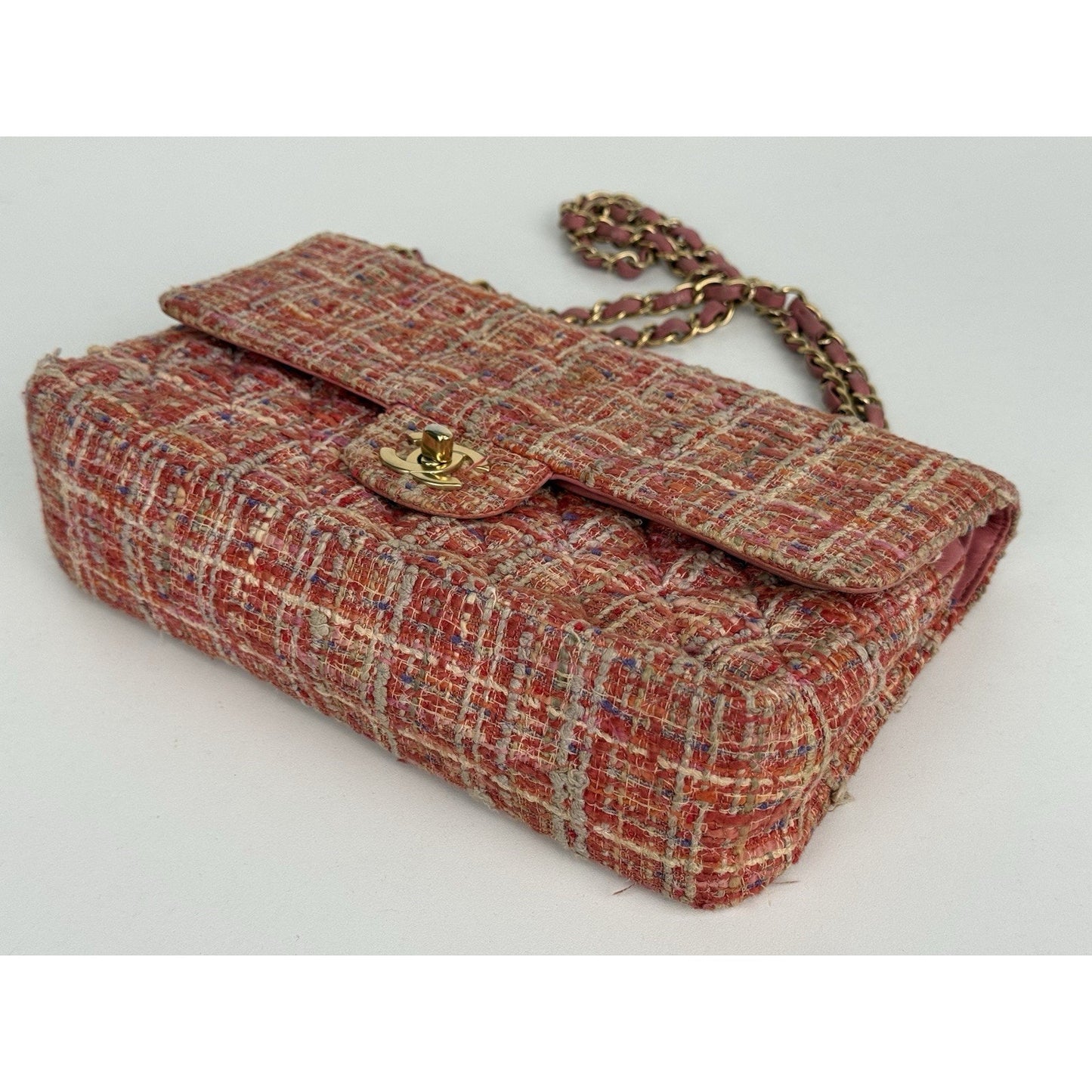 Chanel Classic Medium Multicolor Tweed Double Flap Shoulder Bag B-5