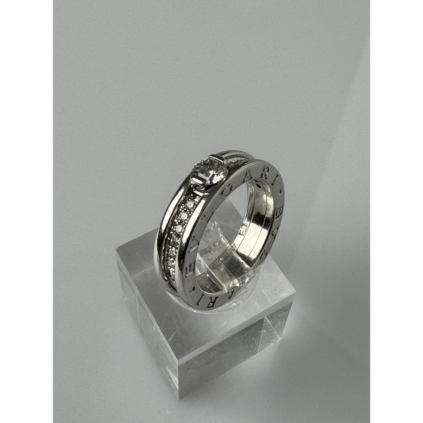 BVLGARI B.zero1 Diamond Engagement Ring in 18K White Gold, size 5.25