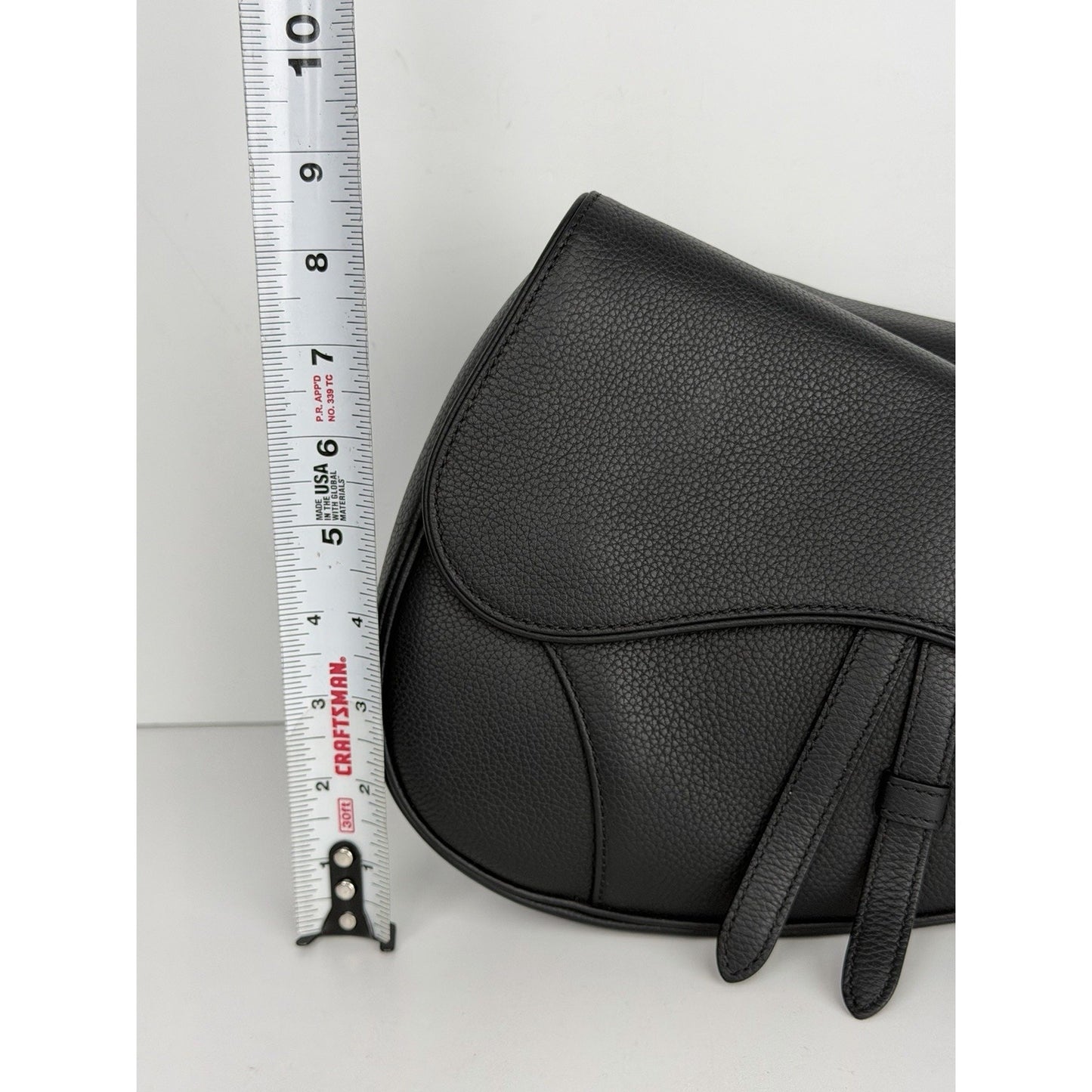 Christian Dior Saddle Bag in Black Grained Calfskin Leather 2021 D3