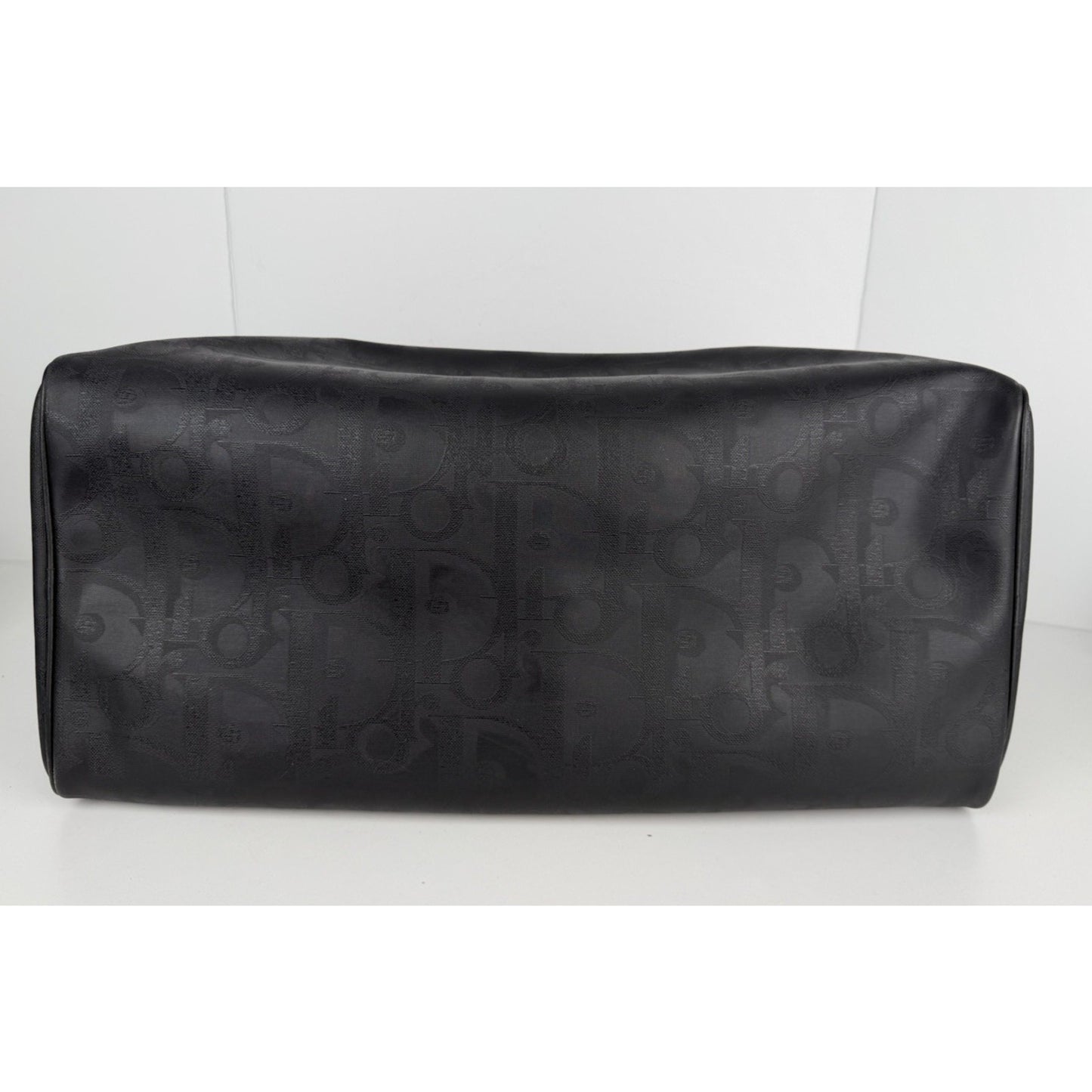 Christian Dior Trotter Boston Travel Duffel Bag Vintage in Black Leather S