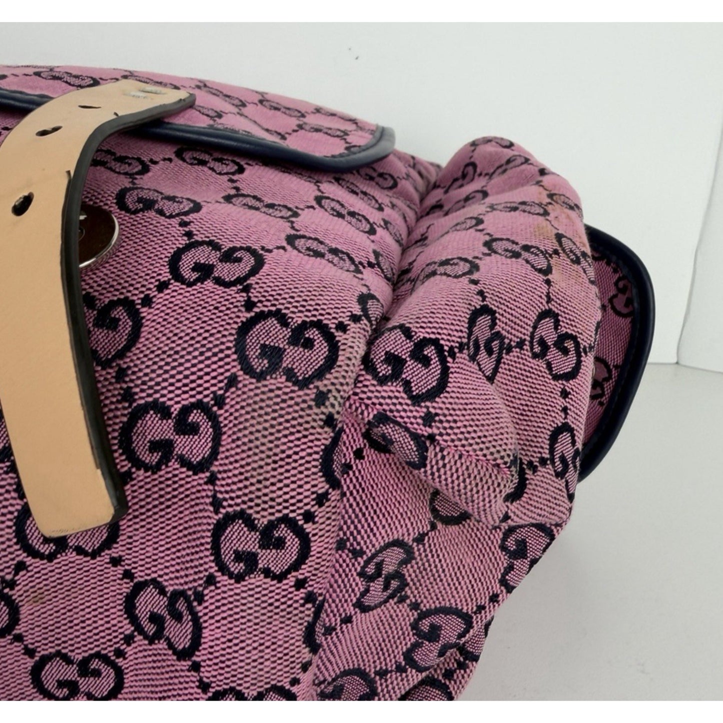 Gucci GG Multicolor Diaper Bag in Pink and Blue Monogram Canvas S