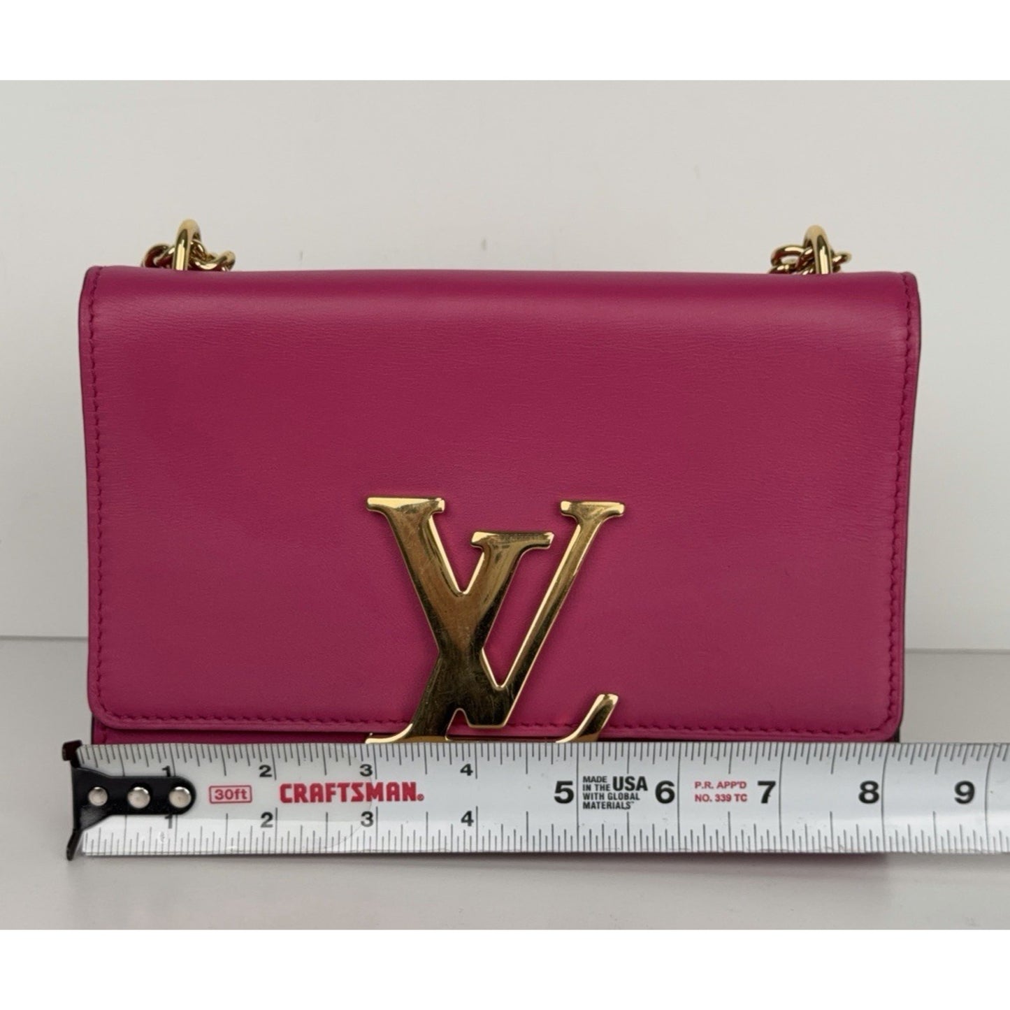Louis Vuitton Louise Chain MM Bag in Pink Calfskin Leather S01