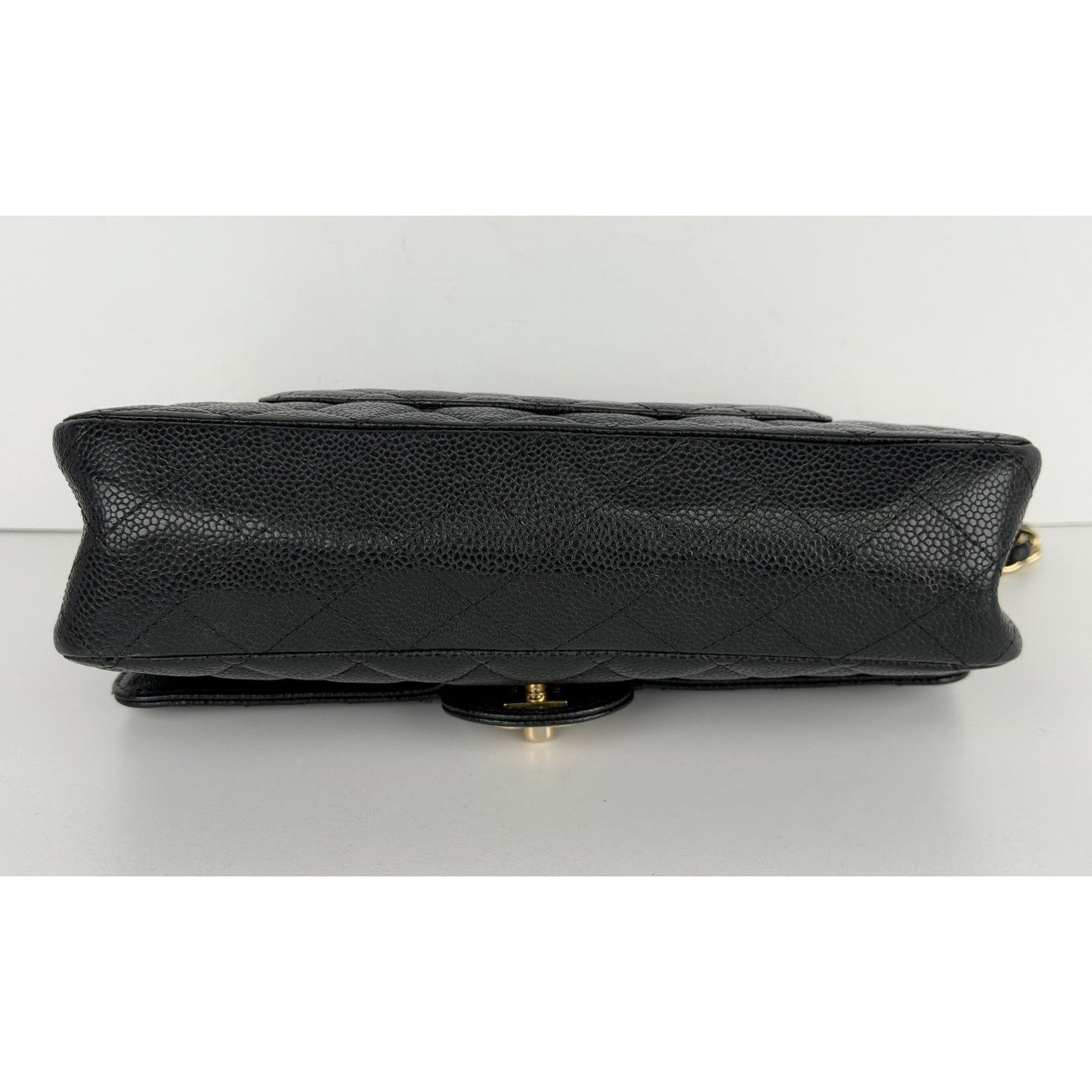 Chanel Classic Bag Black Grained Calfskin Leather & Gold-Tone Hardware D1