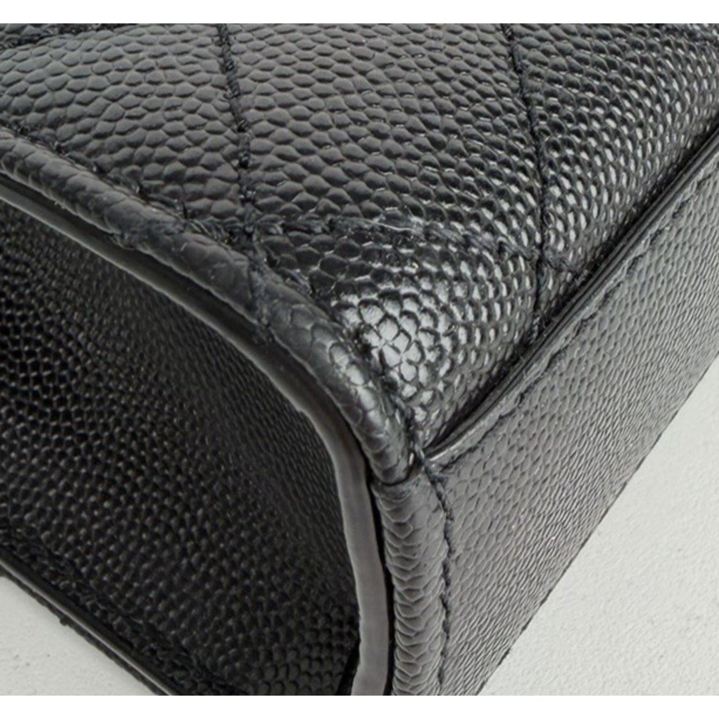 Saint Laurent Envelope Medium Chain Bag in Black Grain de Poudre Leather C6