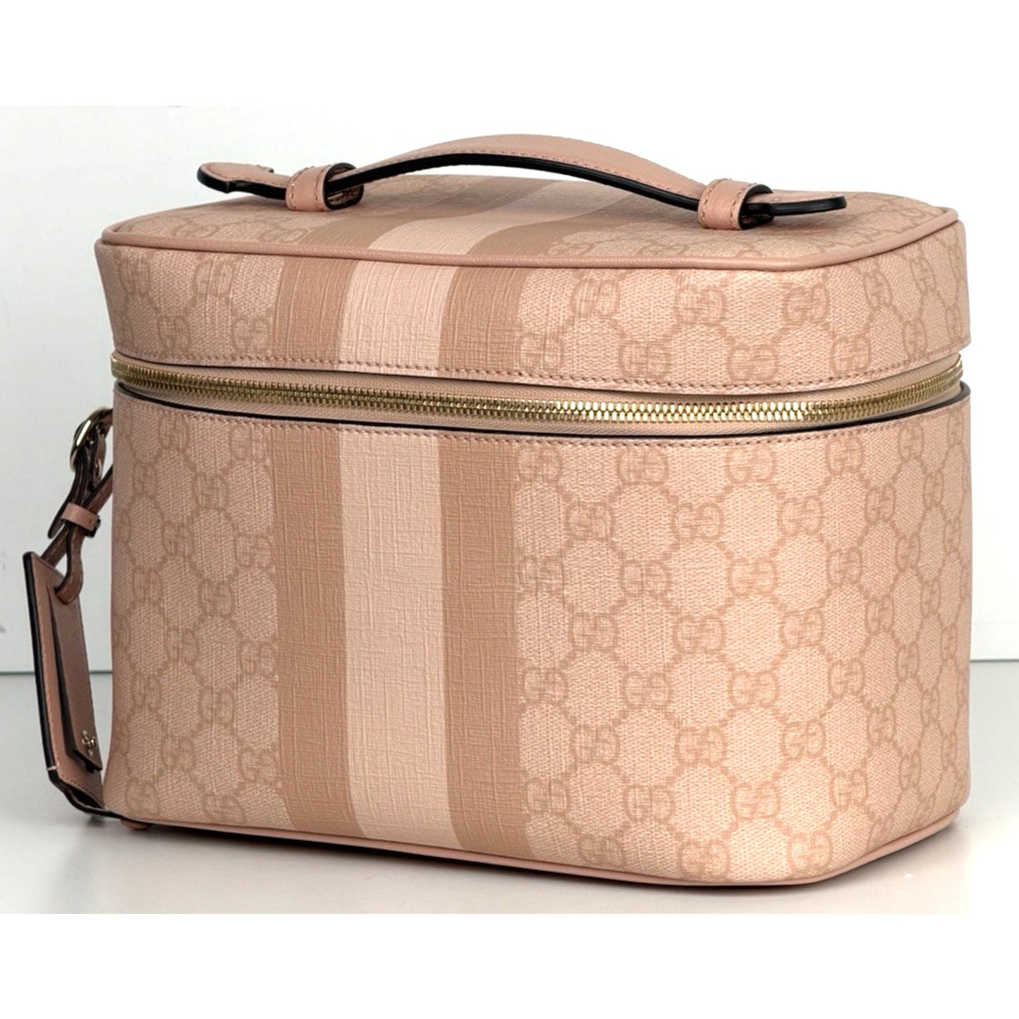 Gucci Ophidia Vanity Cosmetic Case Bag is Crafted from Pink GG Supreme Canvas S