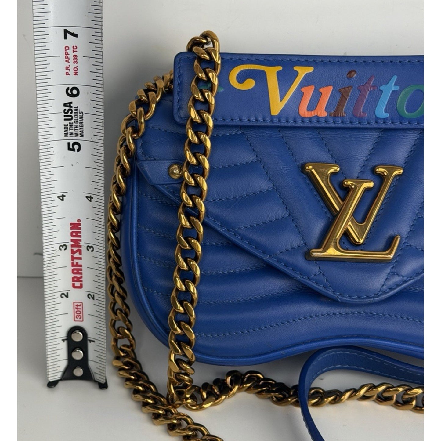 Louis Vuitton New Wave Chain Bag PM Blue Neon Colorful "Vuitton" 2019 F1
