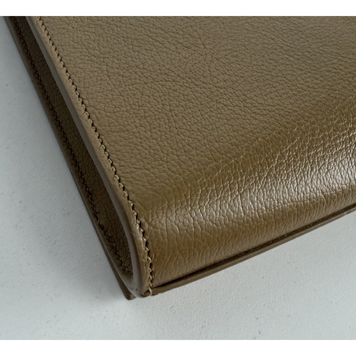 Saint Laurent Belle De Jour Large Clutch Bag in Beige Leather S19
