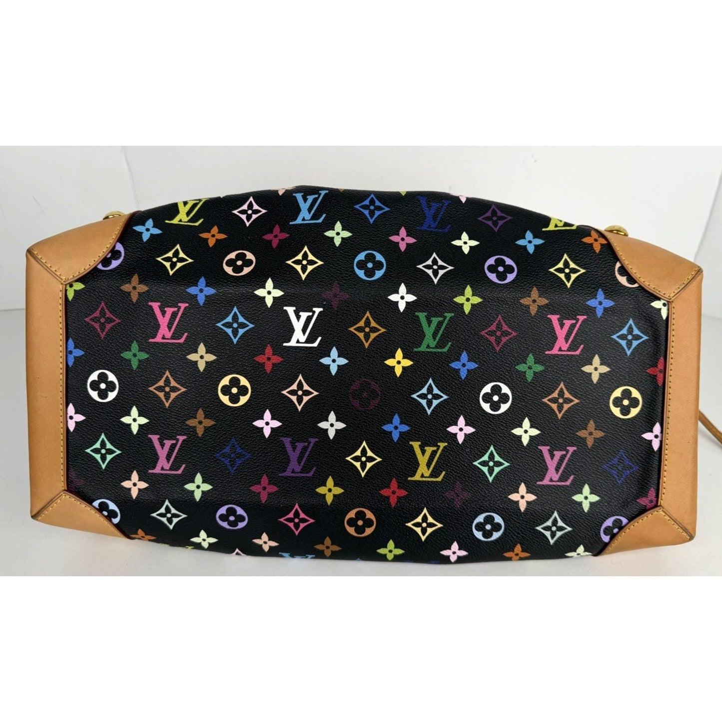 Louis Vuitton x Takashi Murakami Ursula Bag in Black and Multicolore Coated D-4