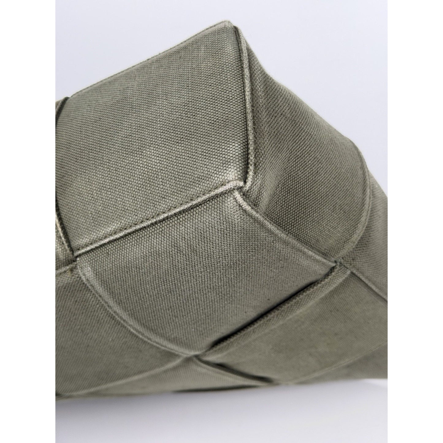 Bottega Veneta Large Arco Woven Canvas Tote Handbag C-7