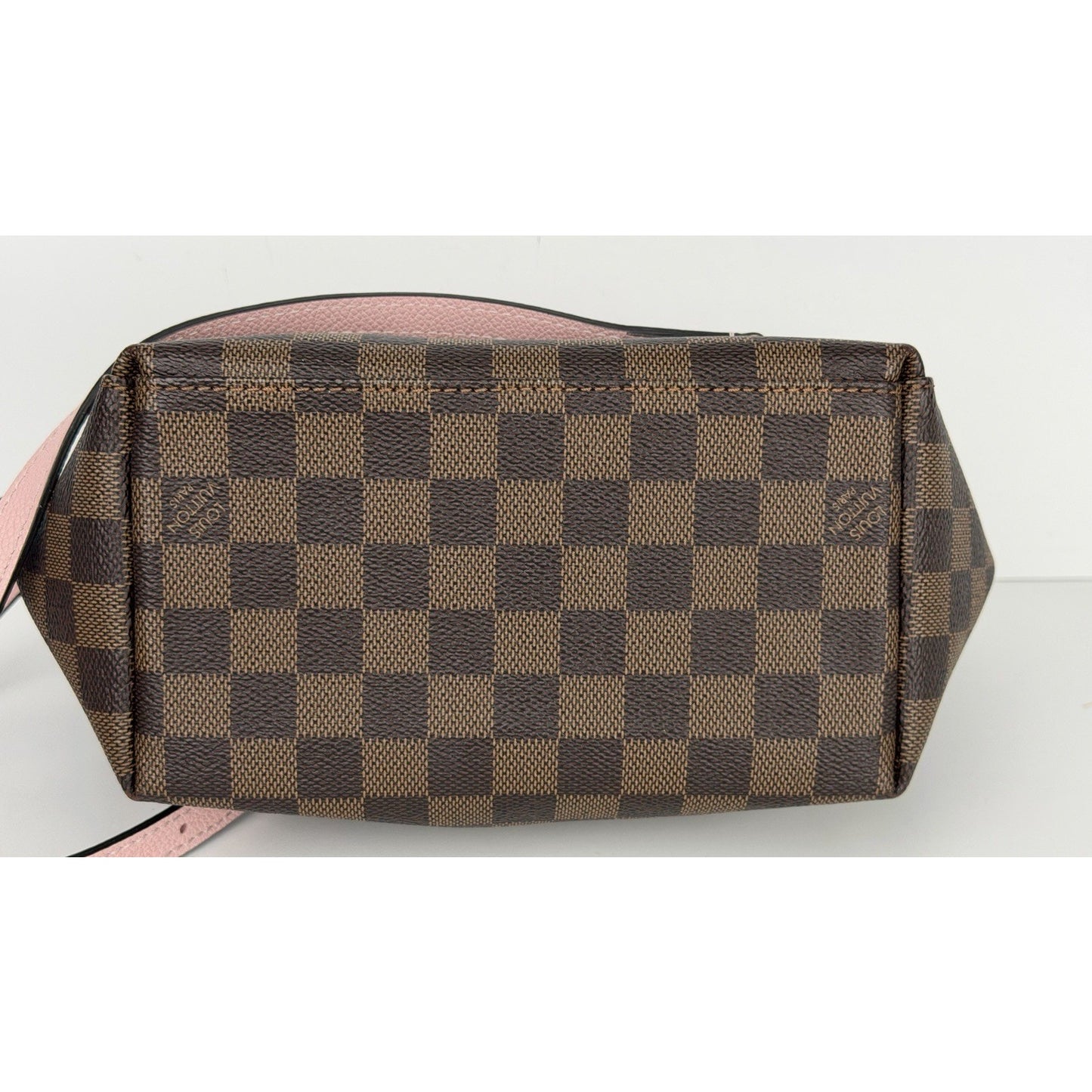 Louis Vuitton Clapton Backpack Damier Ebene Coated Canvas&Pink Leather Flap D8