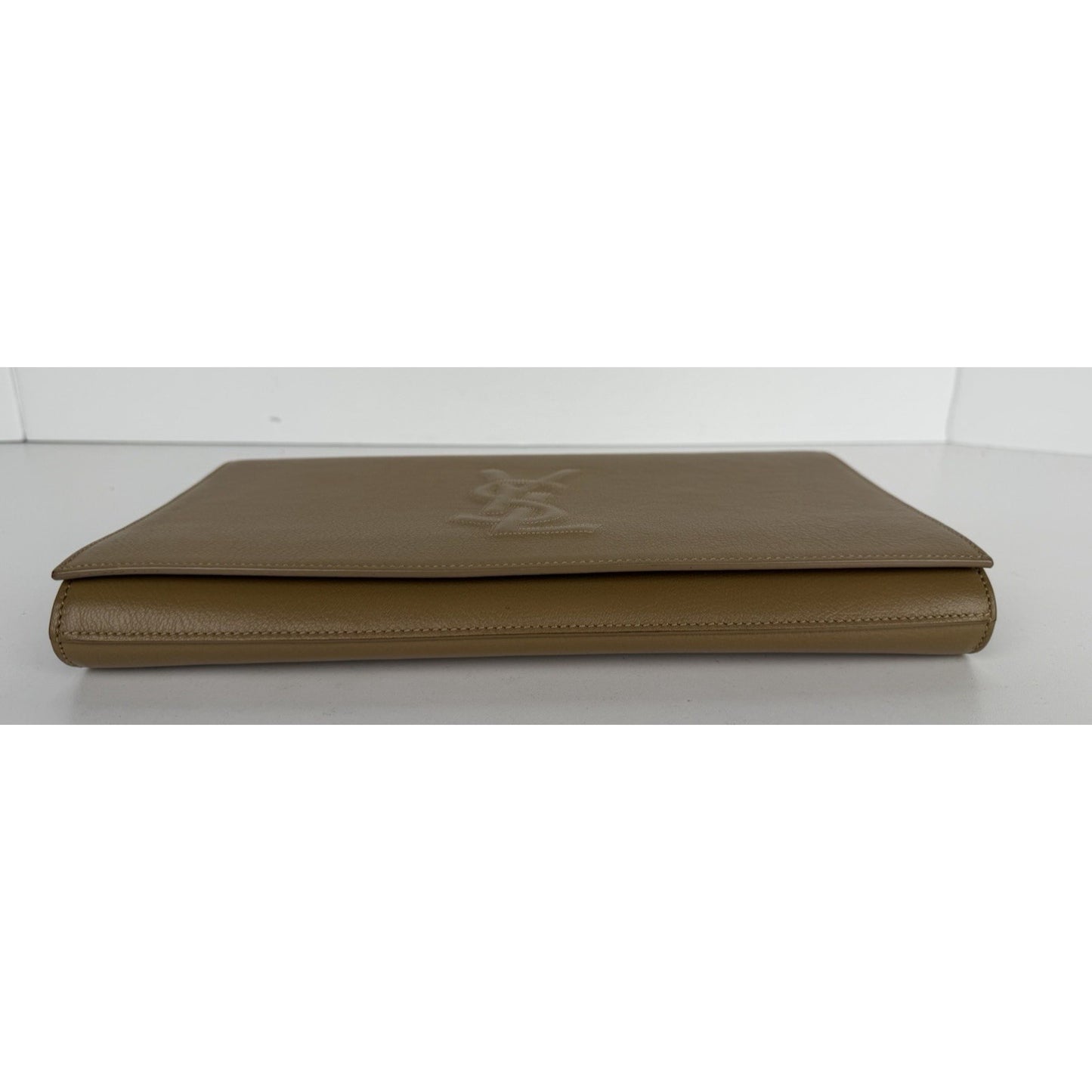 Saint Laurent Belle De Jour Large Clutch Bag in Beige Leather S19