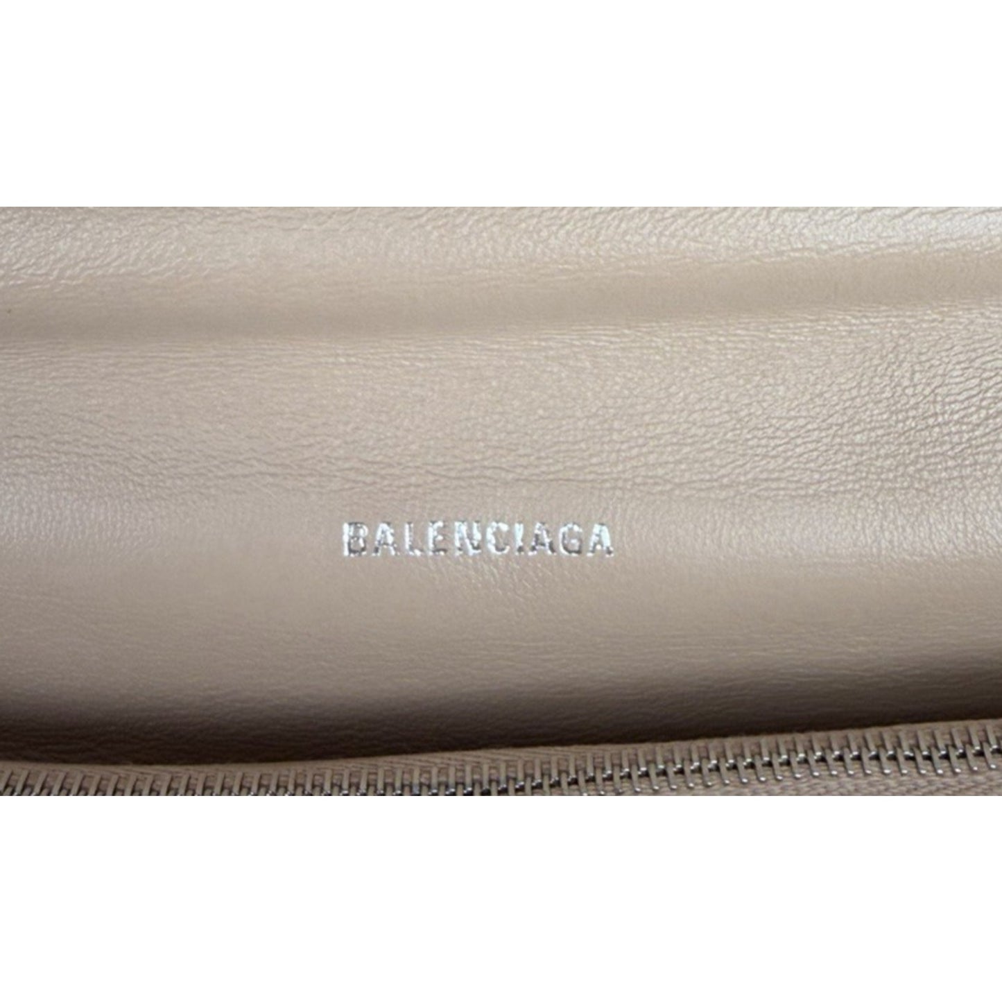Balenciaga Large Crush Quilted Leather Chain Shoulder Bag Light Beige E7