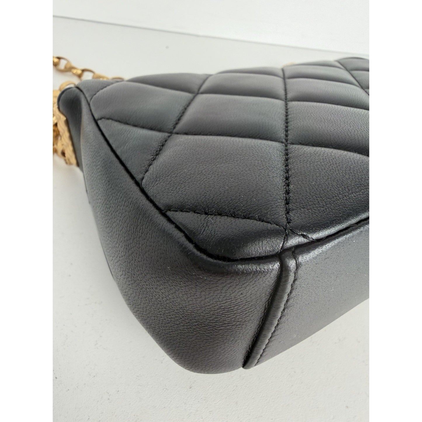 Chanel CC Coin Chain Flap Bag Small in Black Quilted Lambskin Leather 2020 F1