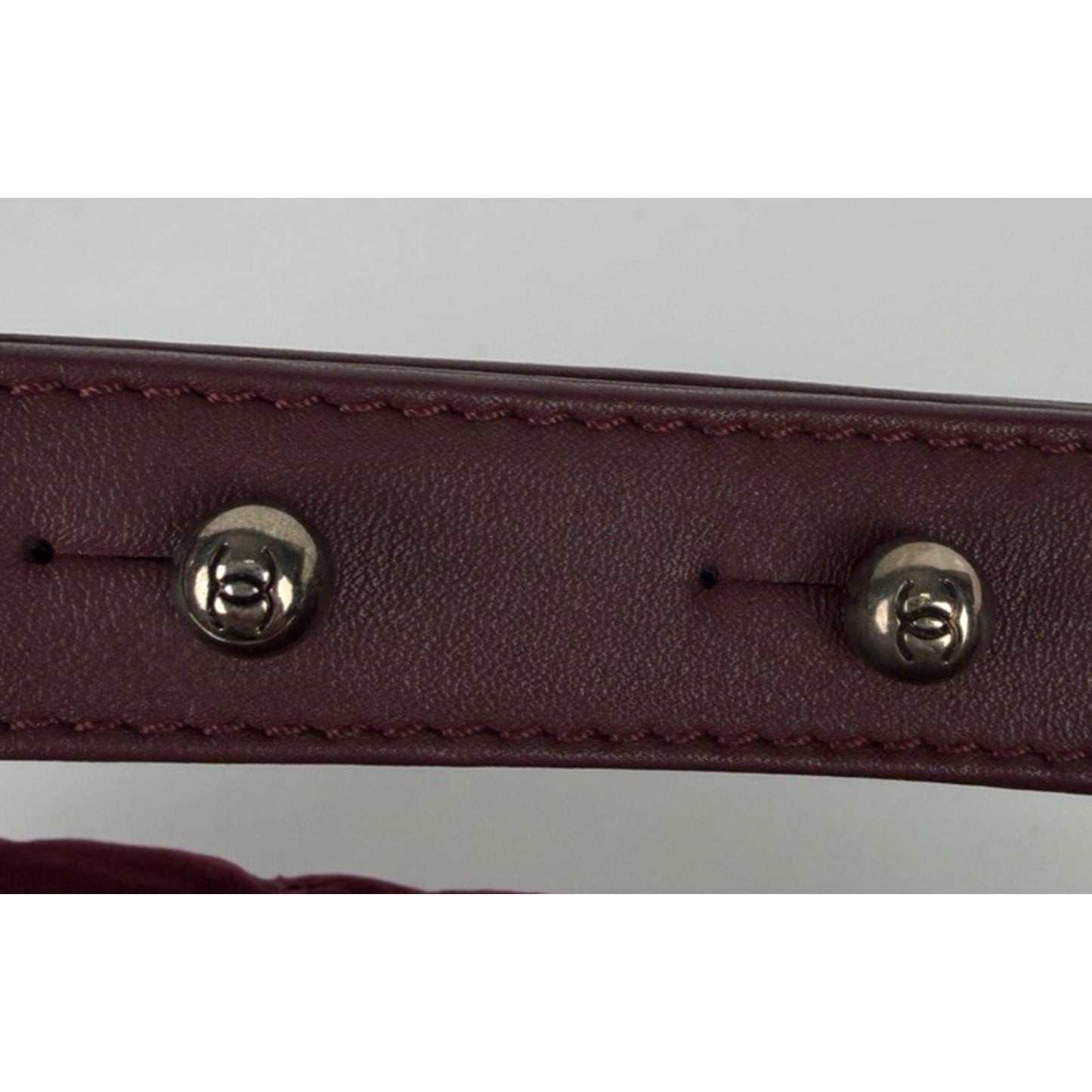 Chanel Old Medium Boy Bag in Burgundy Velvet with Ruthenium Hardware 2014 C-2