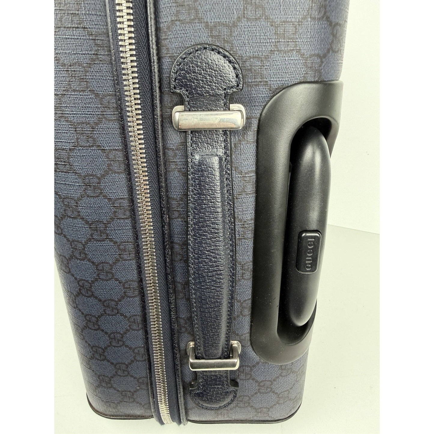 Gucci Ophidia GG Small Cabin Trolley in Blue/Black GG Supreme Coated Canvas