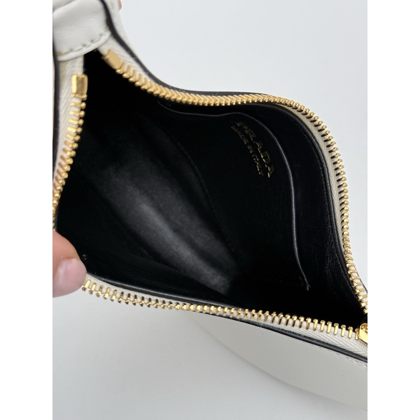 Prada Arque White Leather Shoulder Bag With Strap