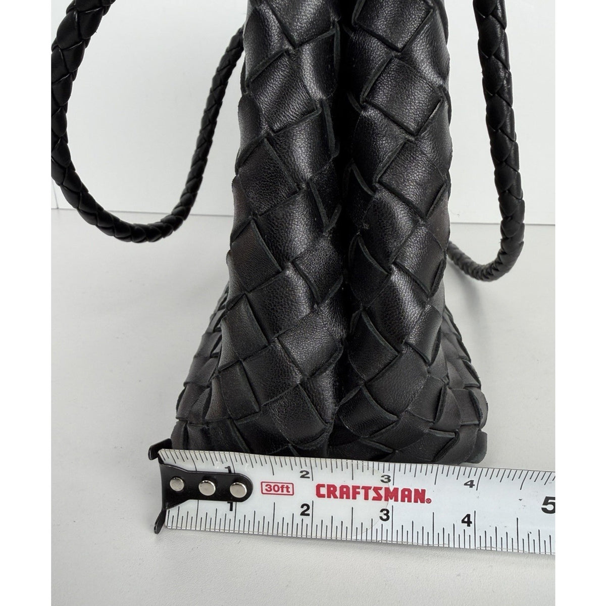 Bottega Veneta Andiamo Woven Leather Top-Handle Medium Bag in Black D5