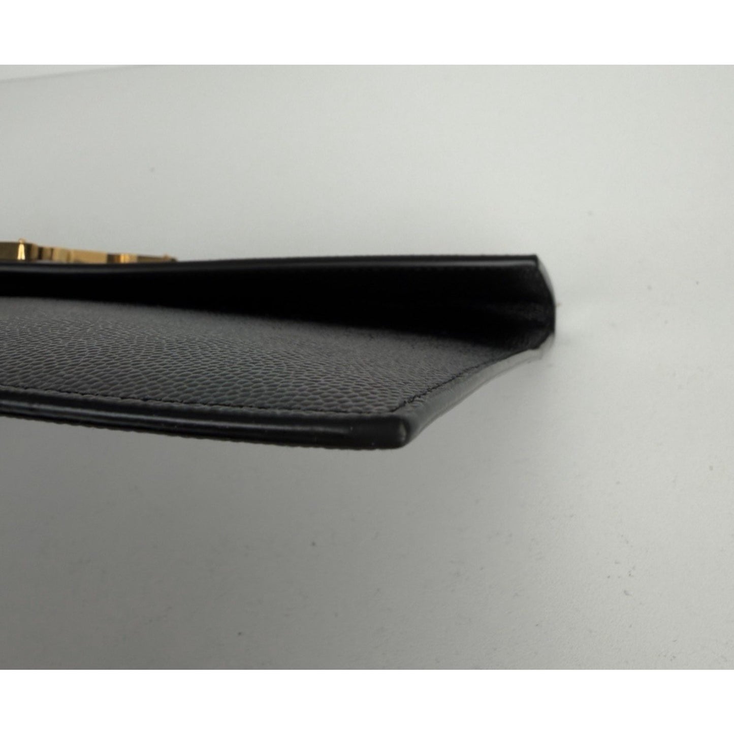 Saint Laurent Uptown Envelope Pouch Bag in Black Grain De Poudre Leather S15