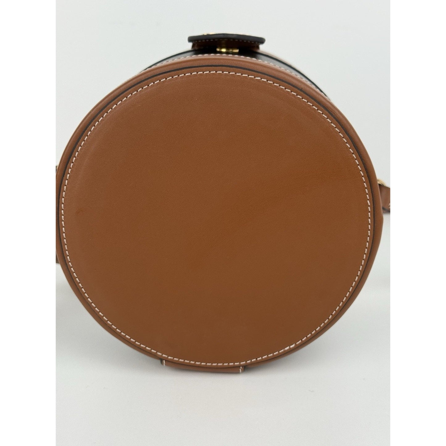 Celine Triomphe Tambour Brown Leather Shoulder Bag