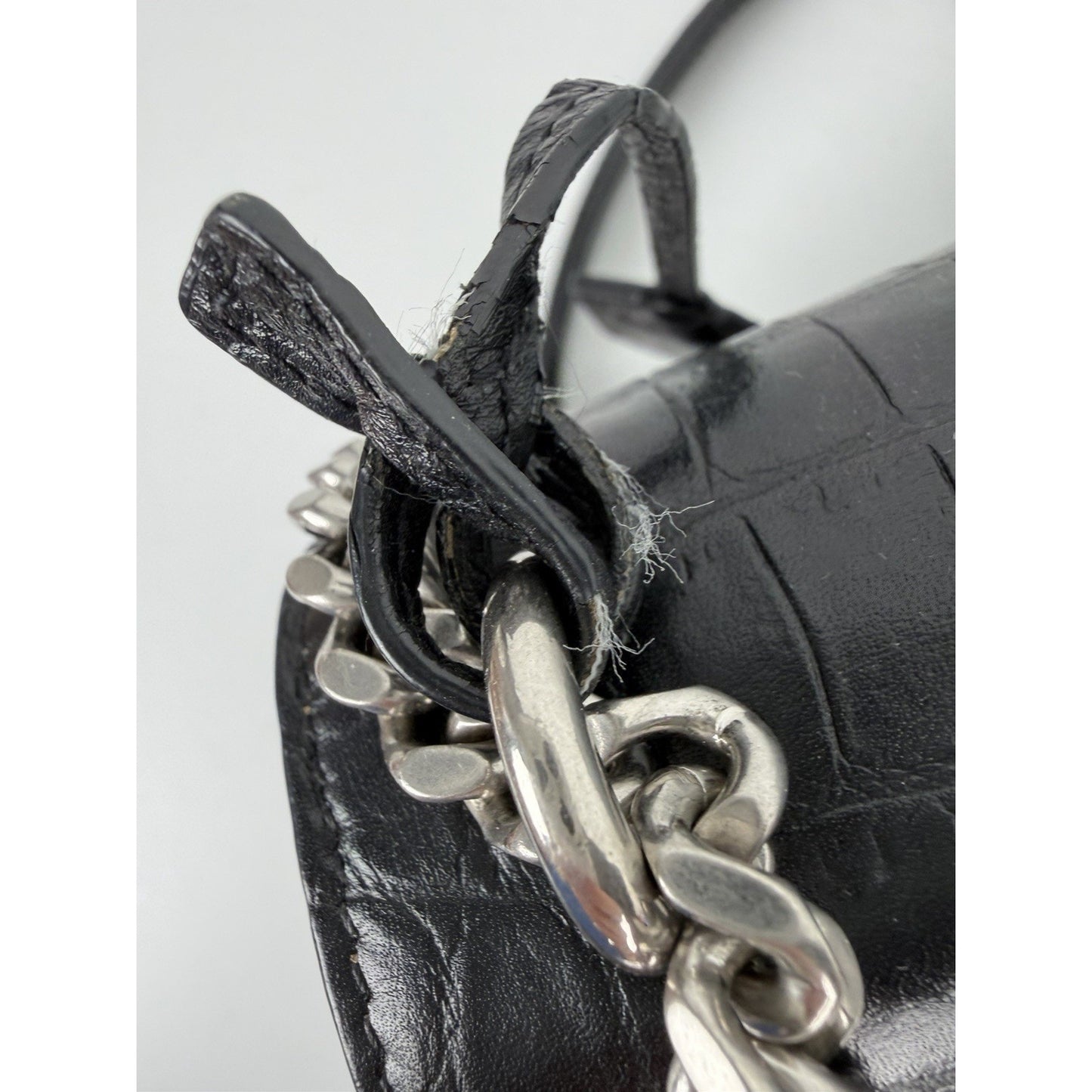 Saint Laurent Sunset Shoulder Bag Medium in Black Crocodile-Embossed Leather B-6