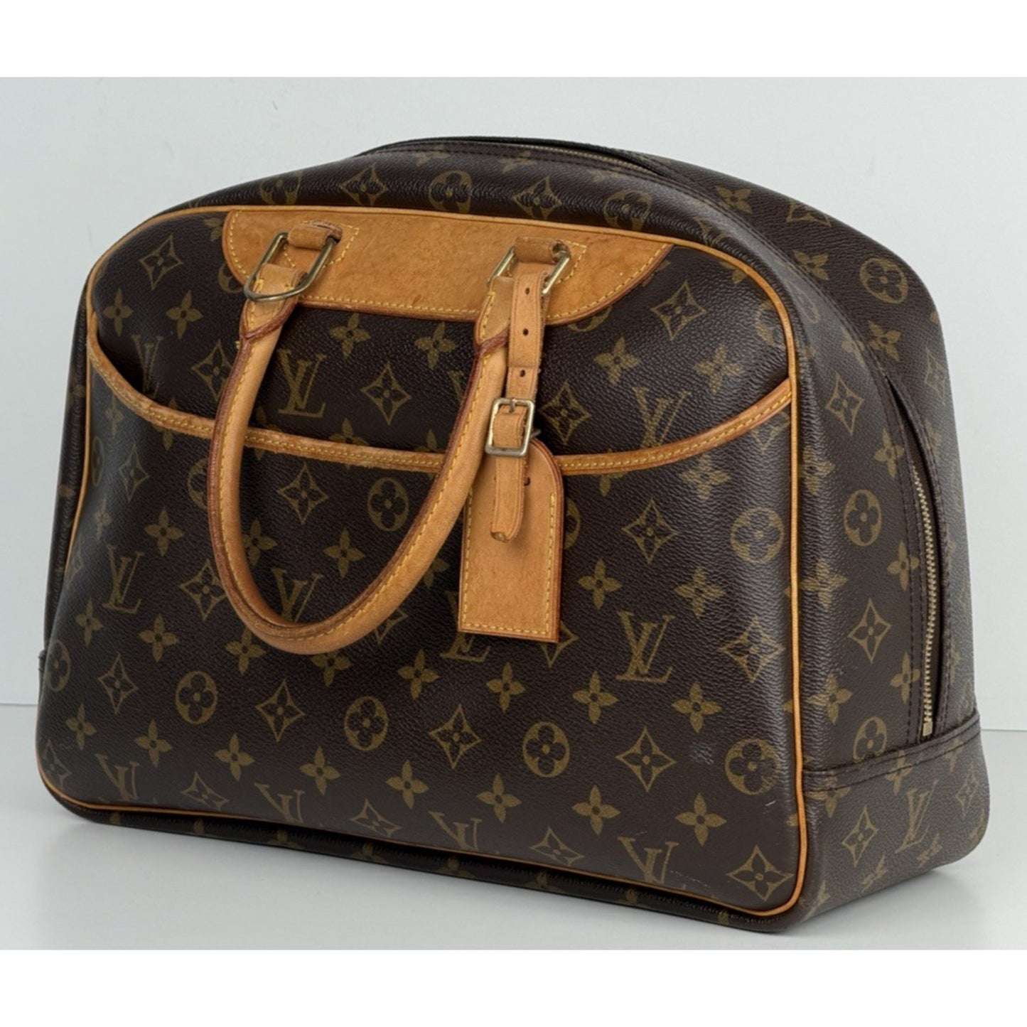 Louis Vuitton Classic Deauville Medium Bag in Brown Coated Canvas S