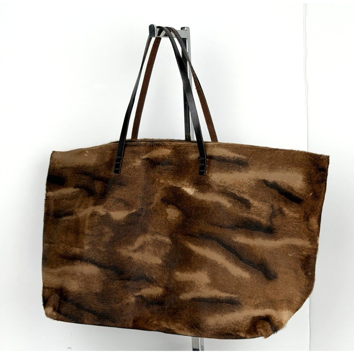 Fendi Animal Print Pony Hair Tote Bag Vintage S-06