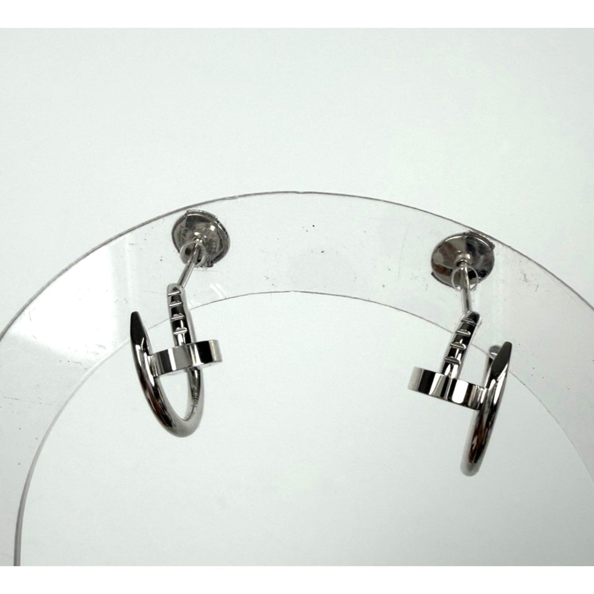 Cartier Juste Un Clou Hoop Mini Earrings Wrapped Nail in 18k White Gold