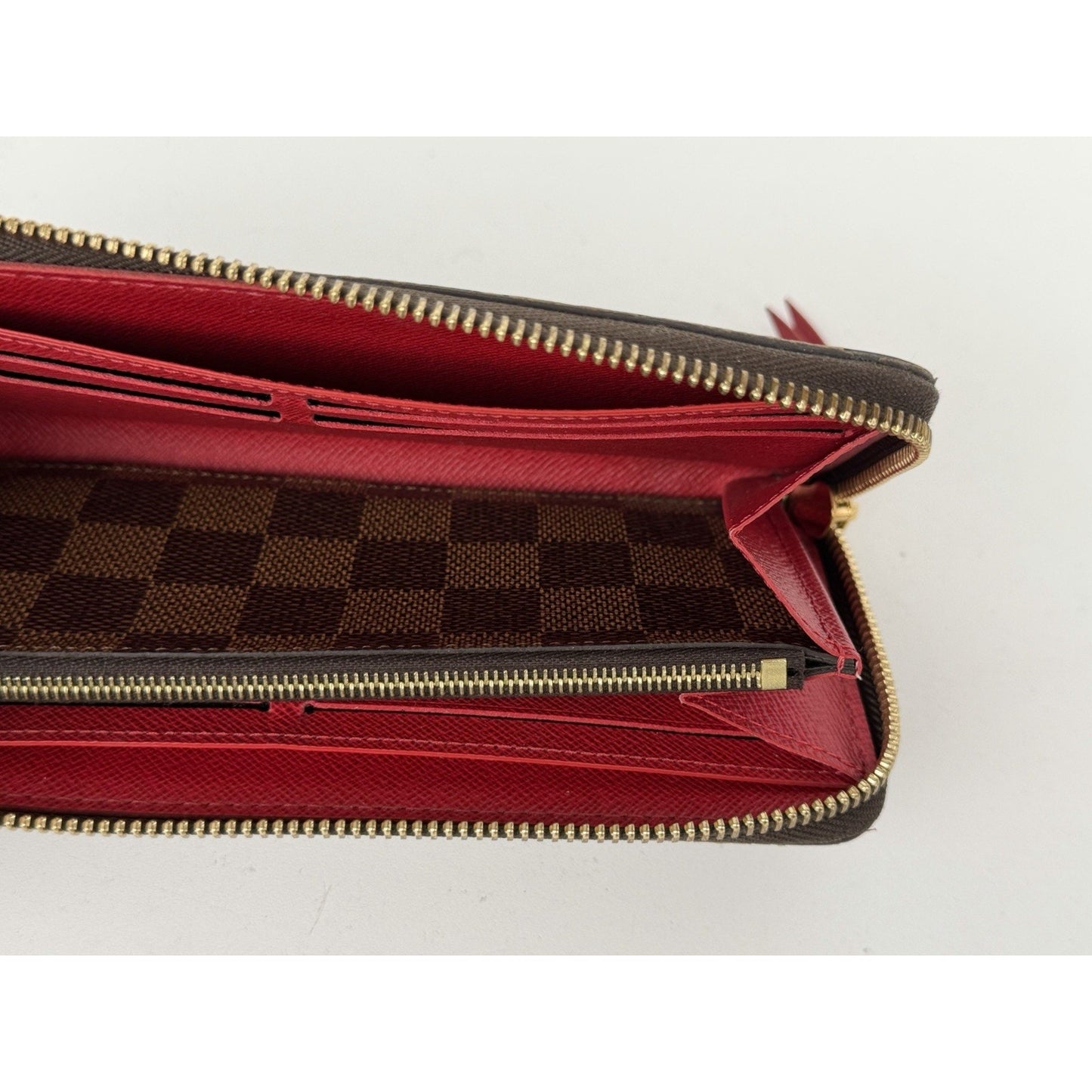 Louis Vuitton Clemence Zippy Wallet in Damier Ebene Coated Canvas NFC