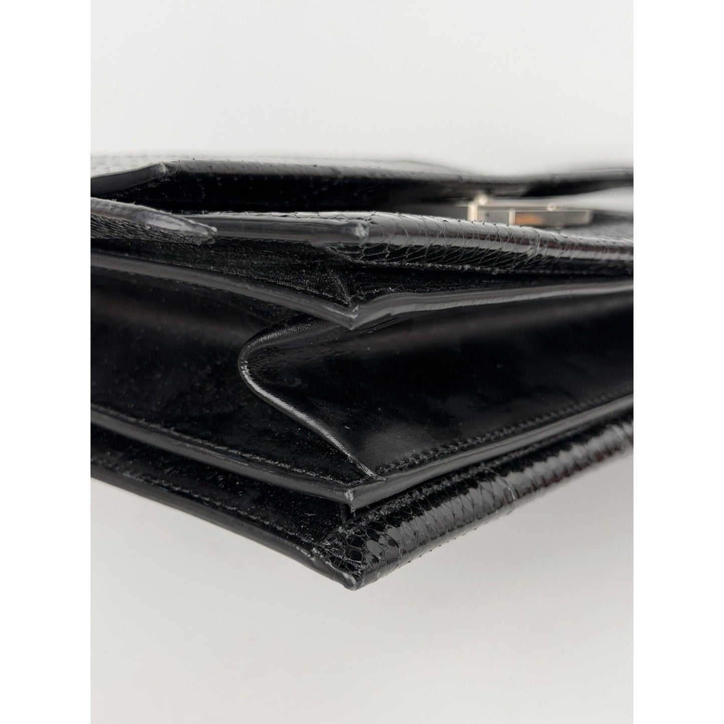 Saint Laurent Babylone Shoulder Bag Medium Black Leather with Silver Hardware S