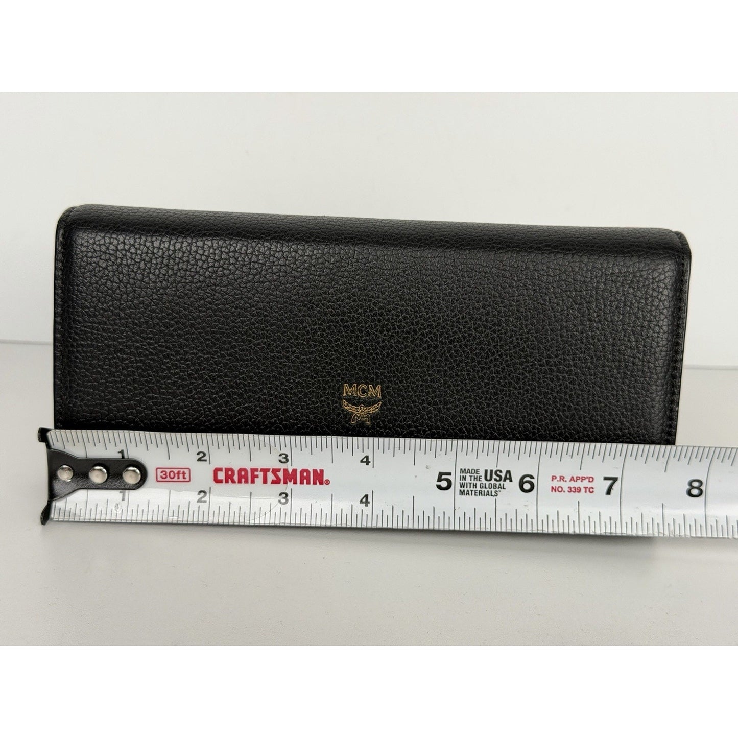 MCM Leather Trifold Continental Wallet in Black