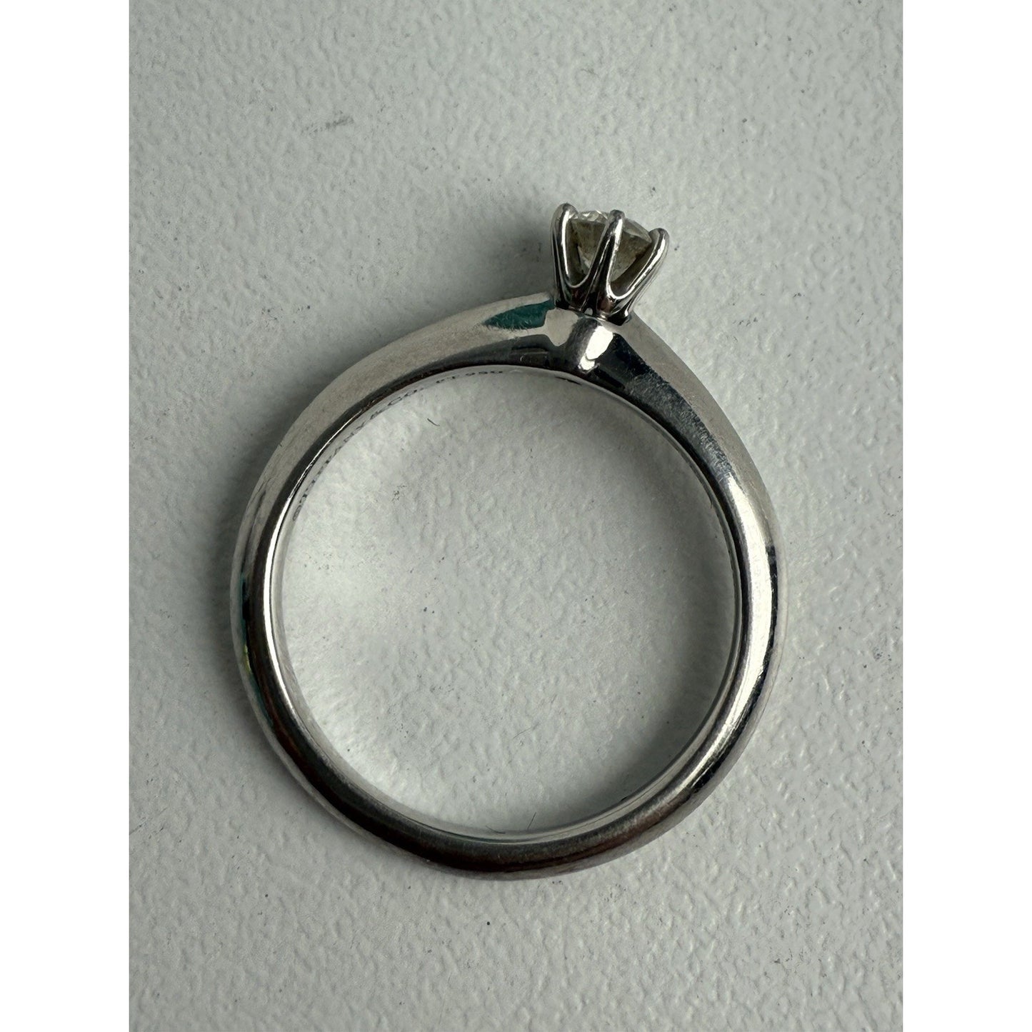 Tiffany & Co Platinum Diamond Engagement Ring 0.15 Carat Brilliant Cut Size 4.75