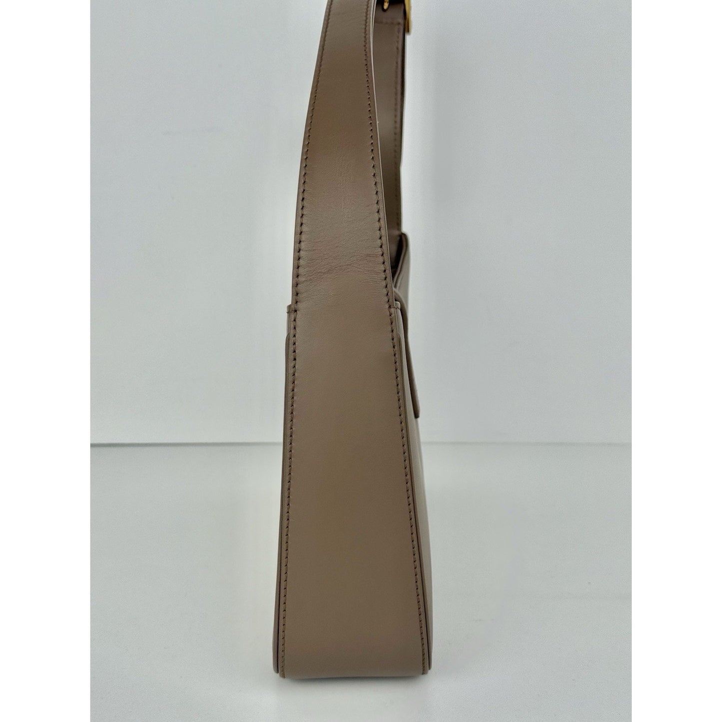 Saint Laurent Le 5 à 7 Beige Leather Shoulder Bag