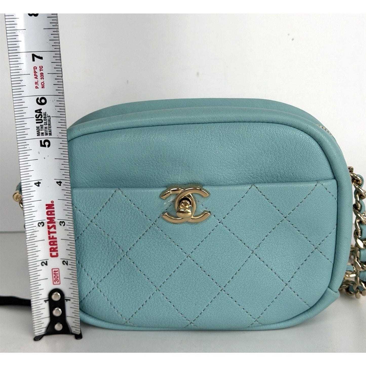 Chanel Casual Trip Camera Case Bag Small in Tiffany Blue Goatskin 2018-2019 D4