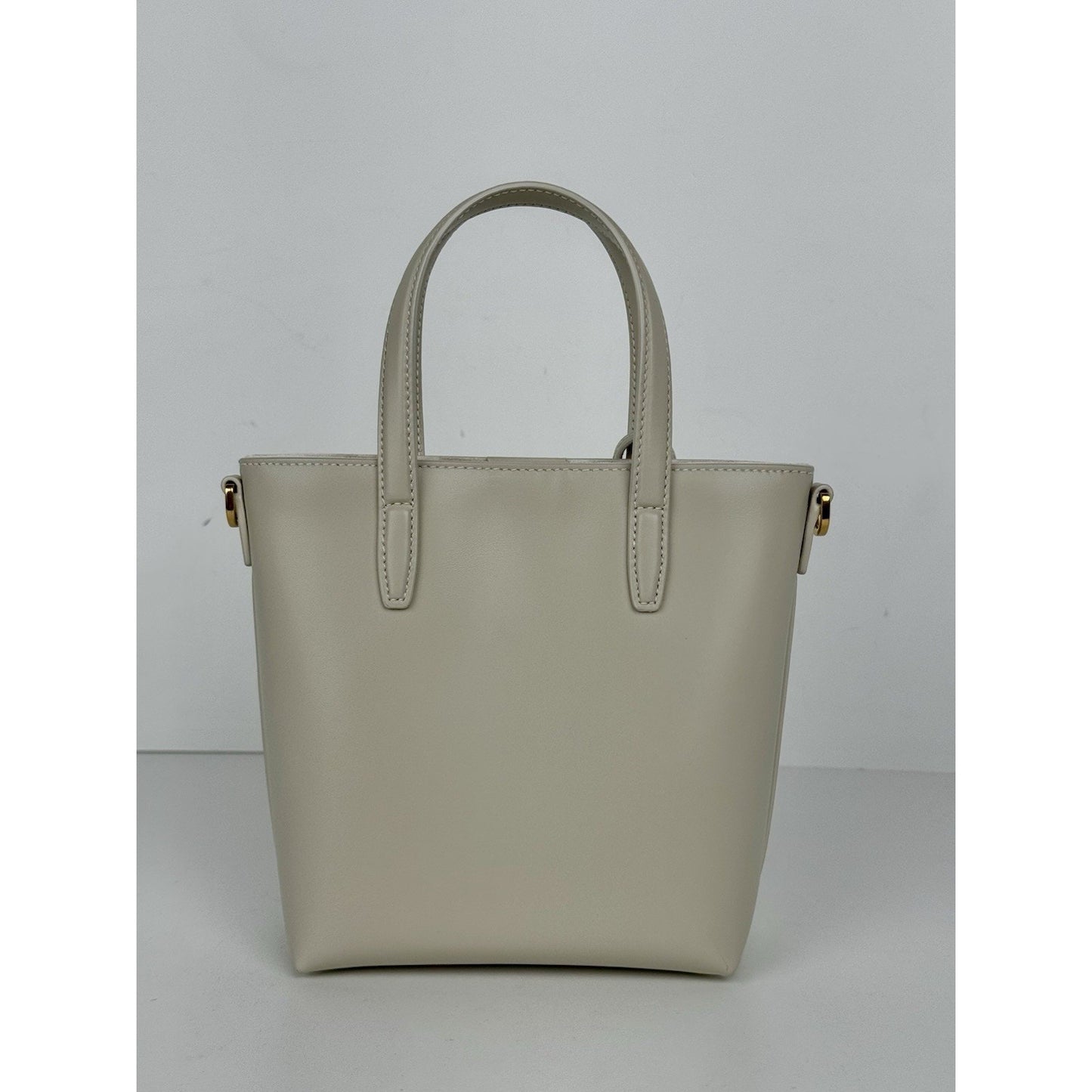 Saint Laurent Mini Toy Shopping Tote Cream Leather Bag (3)