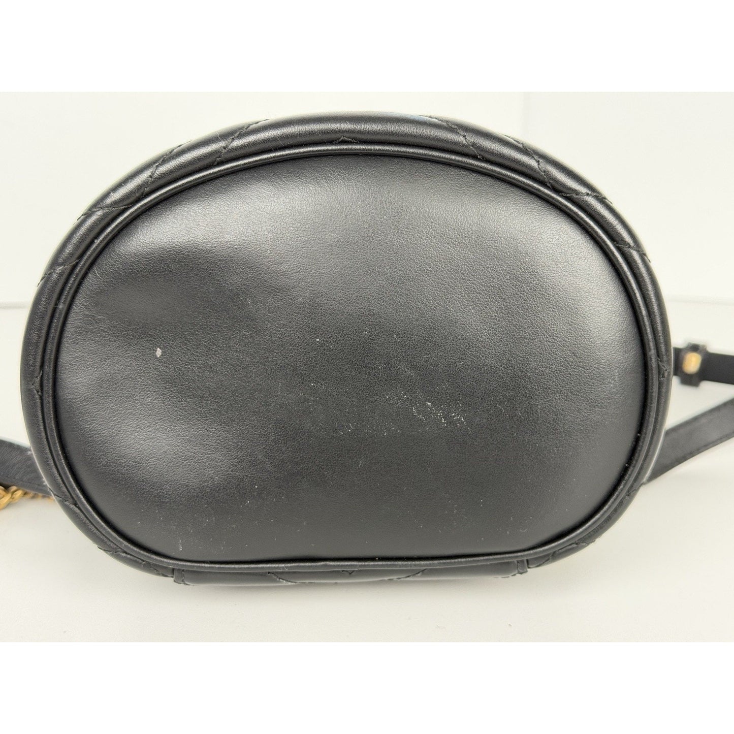 Gucci GG Marmont Vanity Mini Backpack in Black Quilted Matelasse Leather