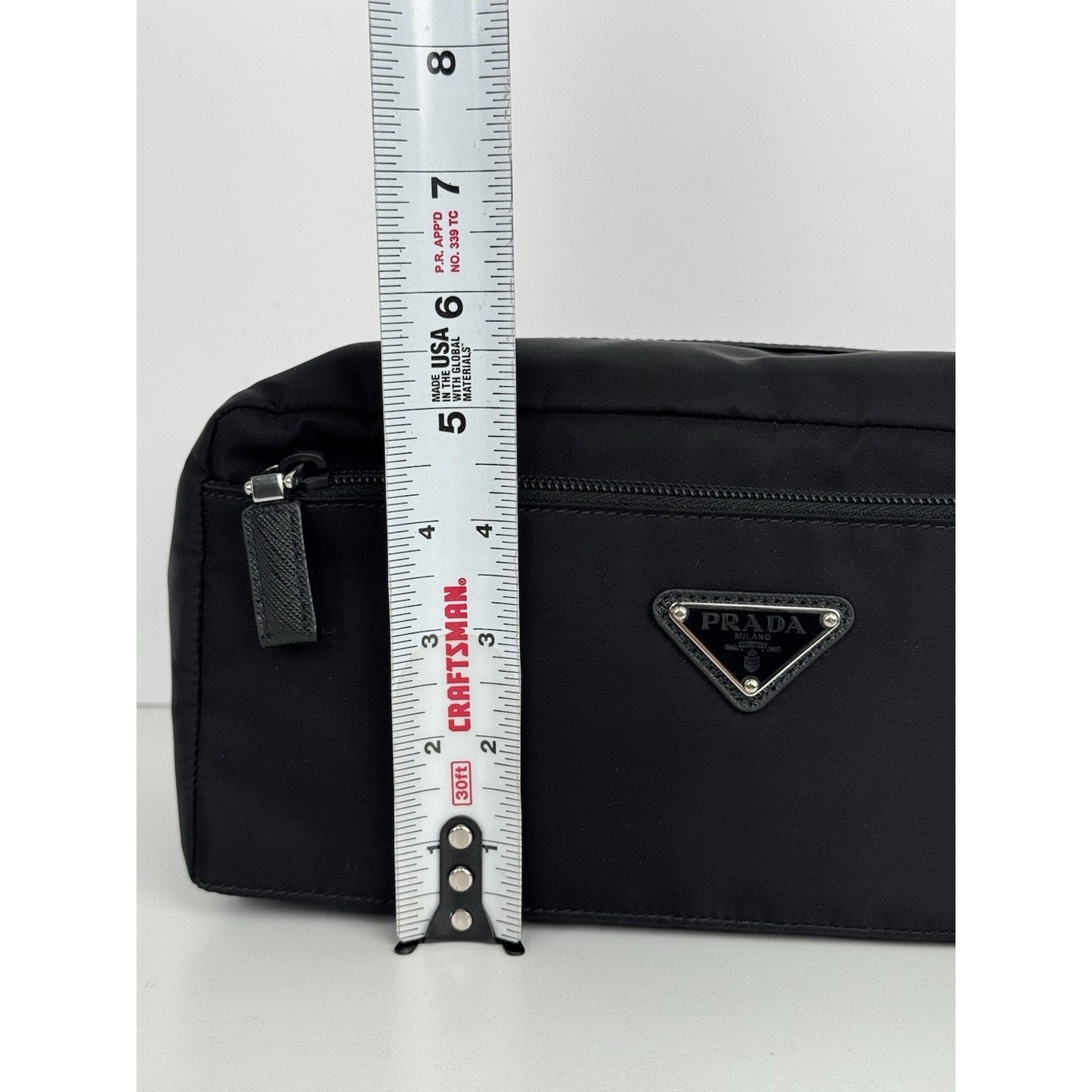 Prada Re Nylon and Saffiano Leather Travel Pouch E-2