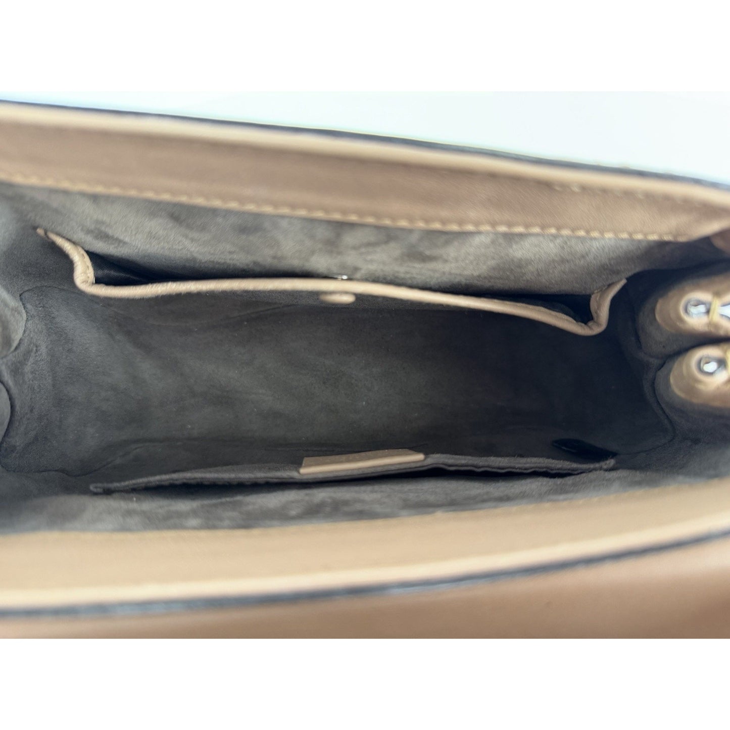 Gucci Lady Lock Bamboo Top Handle Bag in a Light Beige Leather S08