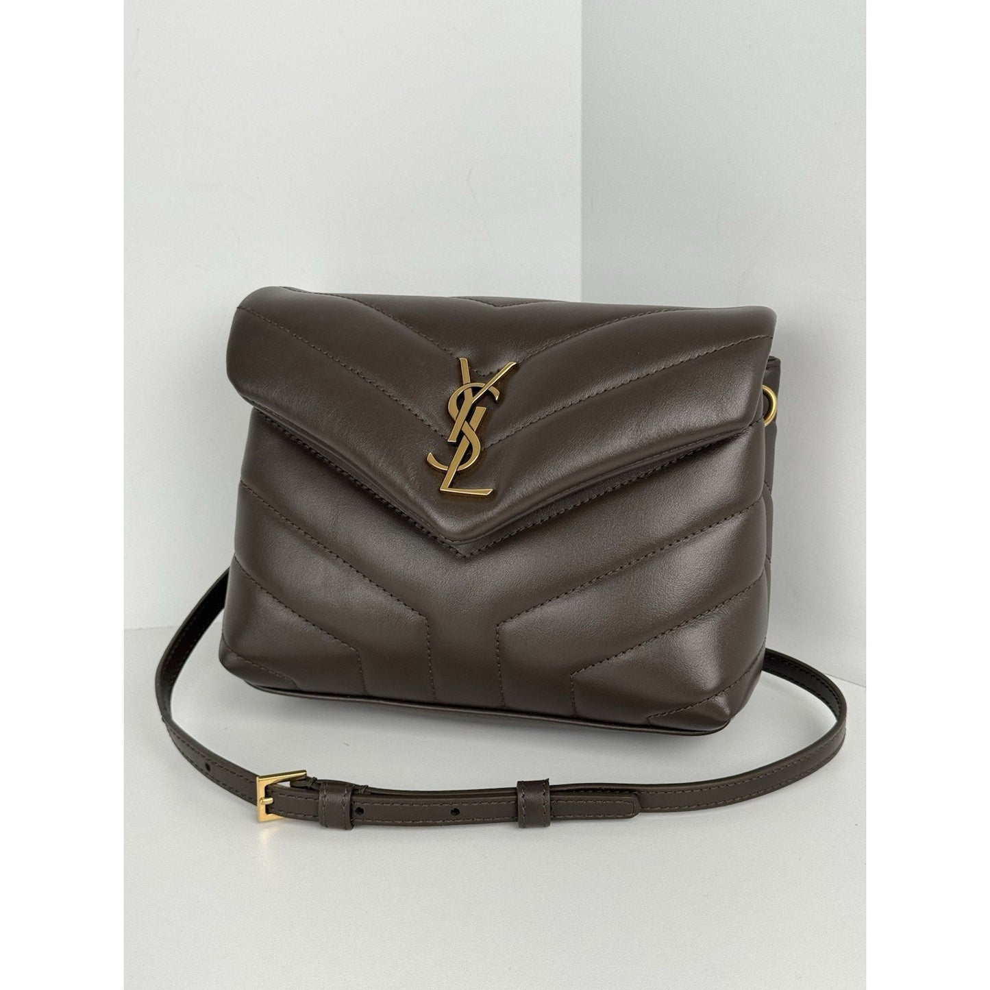 Saint Laurent Toy Loulou Y-Quilted Crossbody Bag Dark Green C-6