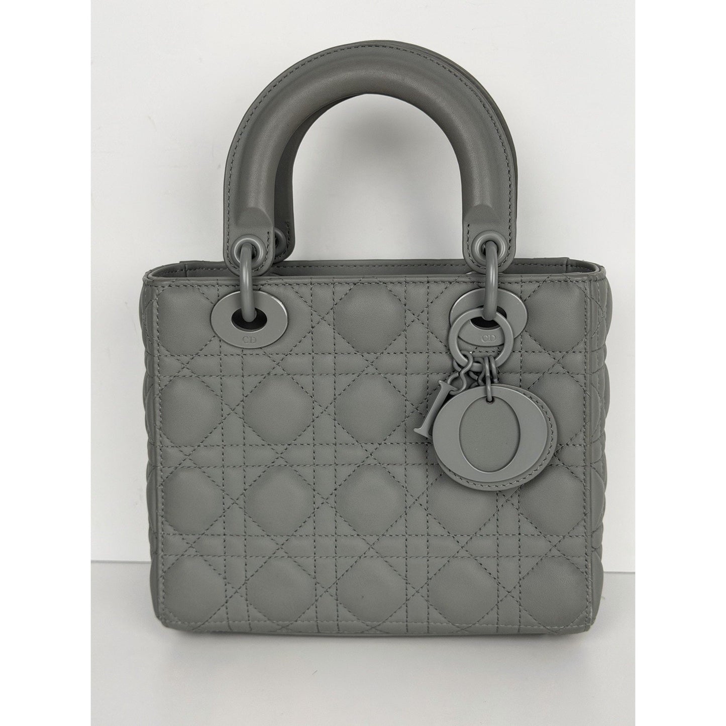 Christian Dior Lady Dior Small Bag in Ultramatte Cannage Grey Leather 2021 B2