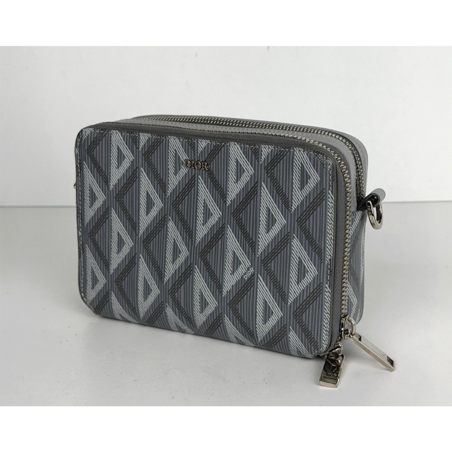 Christian Dior CD Diamond Messenger Pouch Gray Coated Canvas 2021 S17