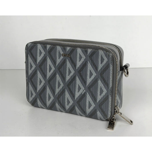Christian Dior CD Diamond Messenger Pouch Gray Coated Canvas 2021 S17