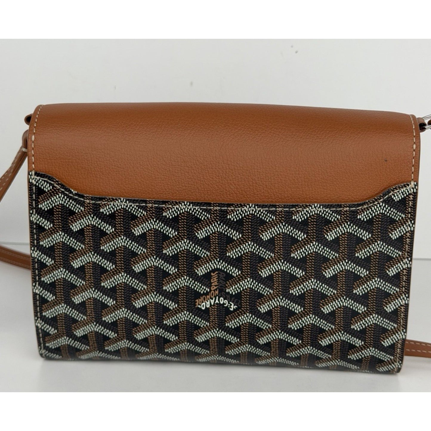 Goyard Goyardine Calfskin Chypre Wallet Pouch in Black and Gold Coated Canvas E1